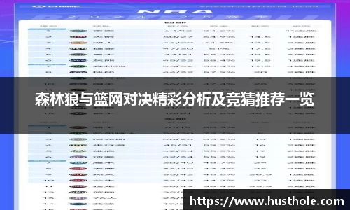 森林狼与篮网对决精彩分析及竞猜推荐一览